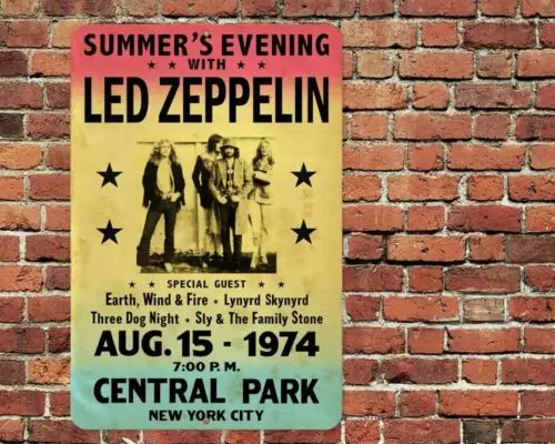 Metall-Blechschild 8"x12" Central Park NYC Konzert-Aluminium