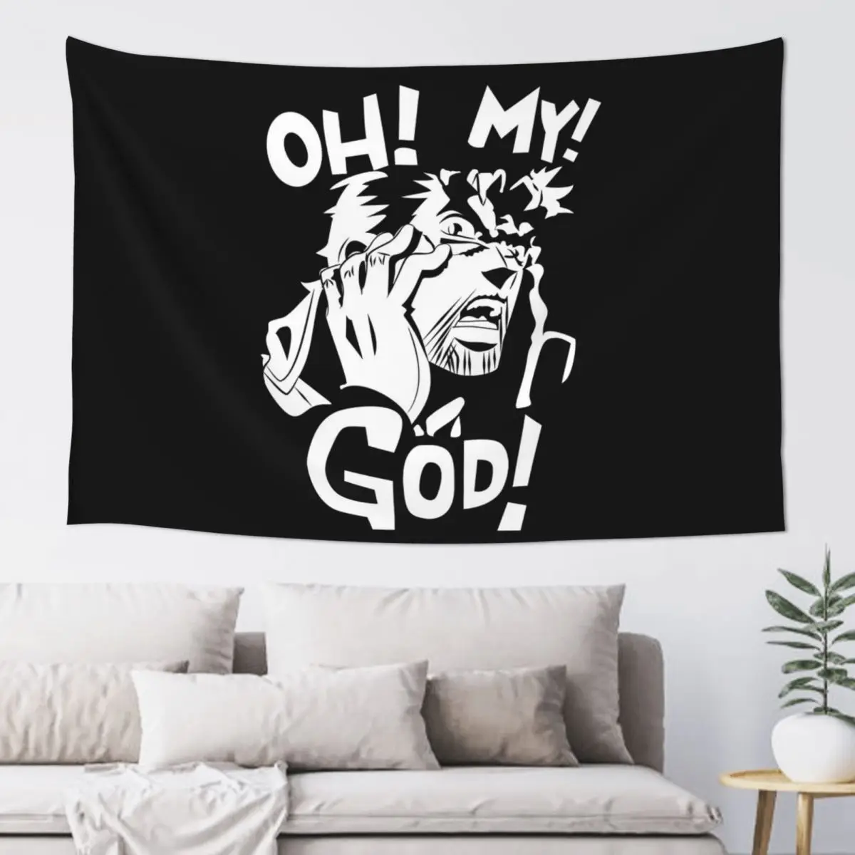 Joseph Joestar Oh My God Jojo Bizarre Adventure Tapestry Art Wall Hanging Aesthetic Home Decor Tapestries for  Bedroom Dorm Room