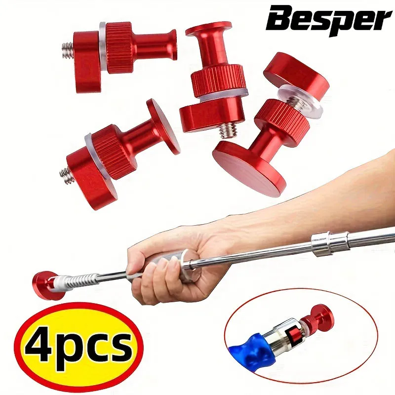 Conjunto de ferramentas extrator de amassados de liga de alumínio resistente, 4 unidades, com alavanca e extrator de junta para reparo de amassados de carro, remoção de granizo