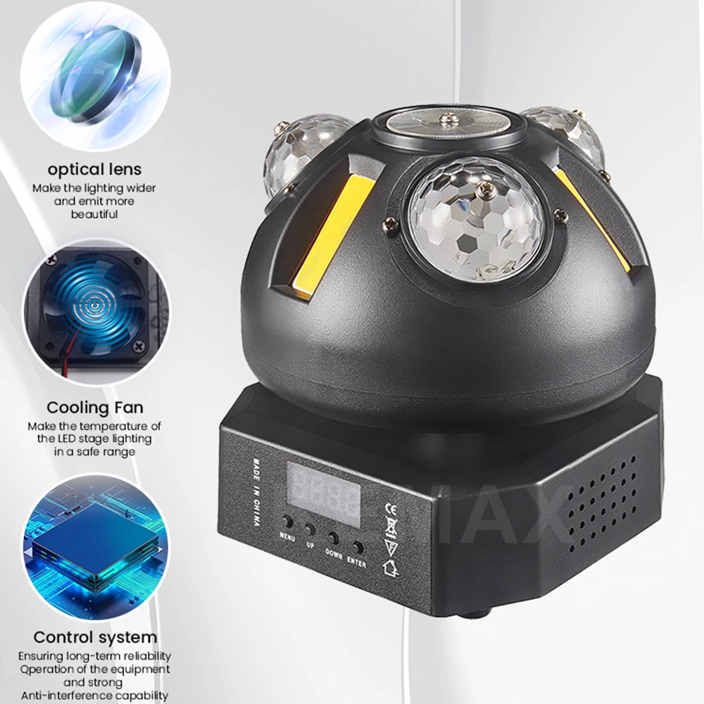 60W 3IN1 Lampu Pesta DJ Warna-warni Efek Bola Disko DMX512 Lampu Sorot Kecapi Lampu Panggung Kepala Bergerak Jarak Jauh untuk Bar Ulang Tahun Klub Malam