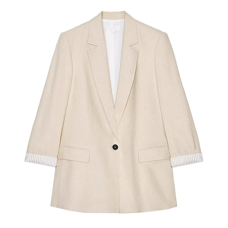 Casual linnen pak Jaet dames bedrukte manchet zomer nieuwe Sle Z 2025, normale lengte, faionable dagelijks gebruik