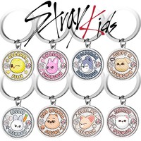 Colorful Print Stainless Steel Titanium Steel Keychain Stray Kids JYP Lost Boys SKZOO Luggage Pendant from Mainland China
