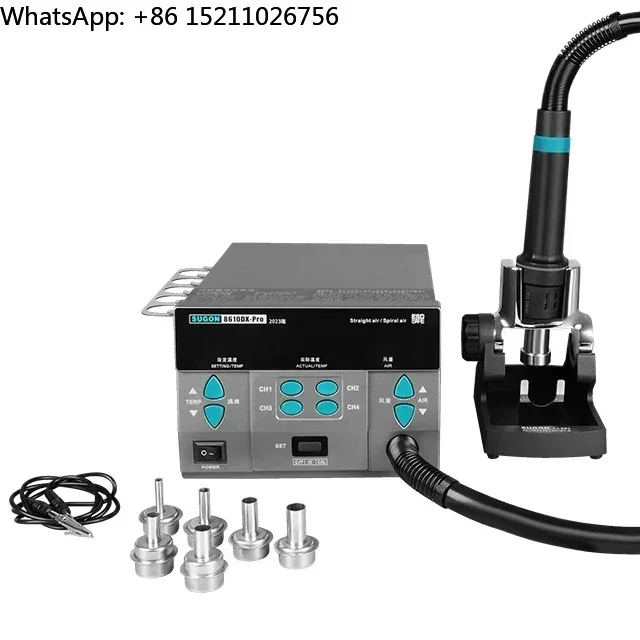 SUGON 8610DX Pro Hot Air Soldering Station for PCB Mobile Phone Repairing  ESD Hot Air Rework Station 1000W Fast Heating