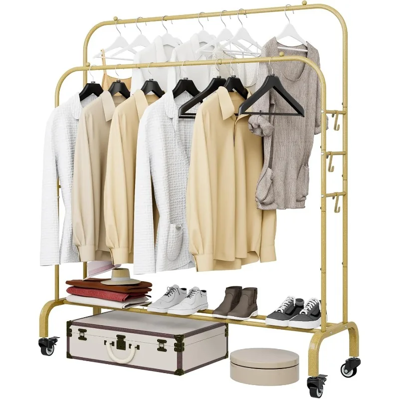 Furniture Garment Rack with Wheels Clothing Rack for Hanging Clothes Multi-functional