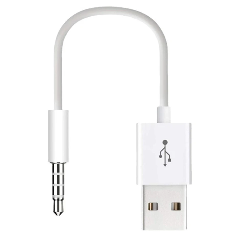 USB to 3.5mm Transfer Audio Adapter Cable 3.5mm Jack to USB 2.0 Data Sync Charger Cable cord for iPod Shuffle 3rd 4th 5th 10cm