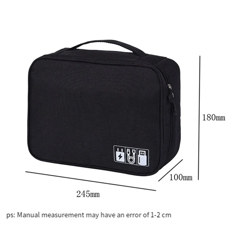 ABGN портативная сумка для хранения кабеля, водонепроницаемая USB-линия передачи данных, зарядное устройство, органайзер для путешествий, электронный органайзер, серый