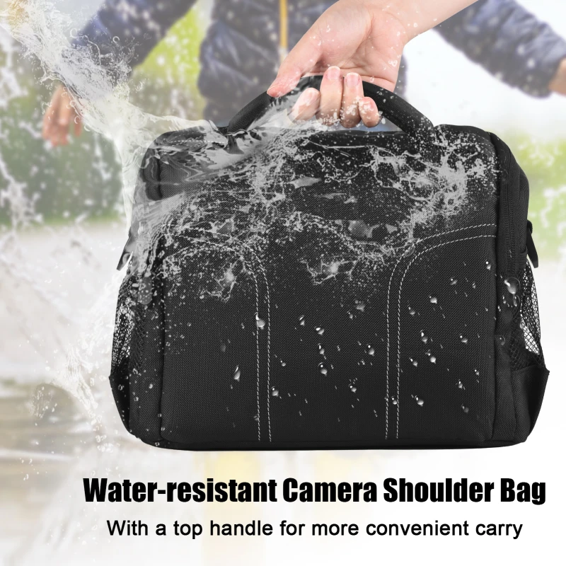 Padded Camera Bag Travel Camera Shoulder Bag Water-resistant Shock-proof Camera Case Messenger Bag for DSLR/SLR/Mirrorless Case