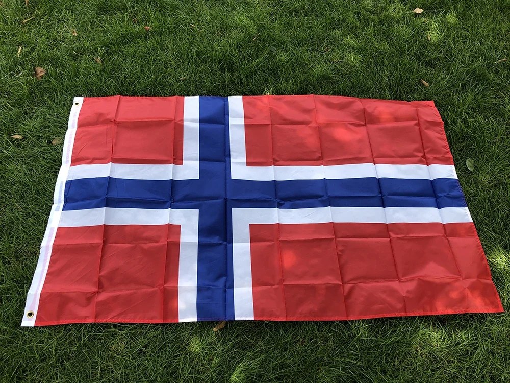 =Norway Flag 3ft x 5ft Hanging Norwegian Flag 90x150cm hanging Polyester standard Flag Banner for decoration