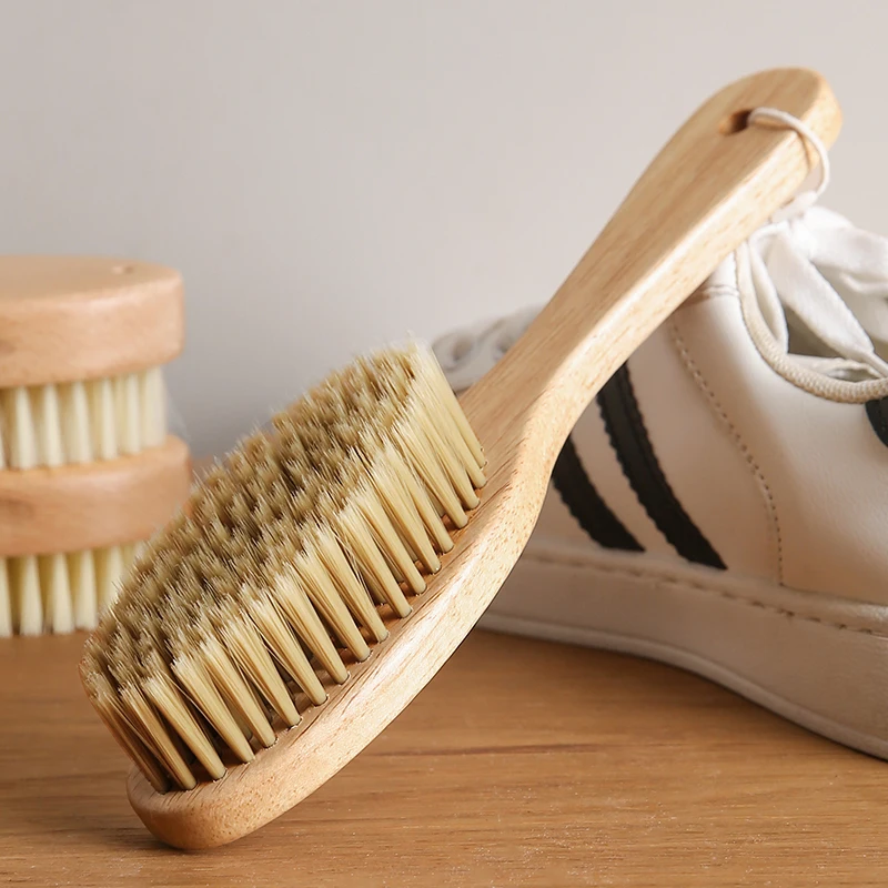 Shoe Cleaning Brushes Laundry Brushes Rubber Wood Bristles Soft Bristles Not Harm Shoes Clothes Household Cleaning Tools