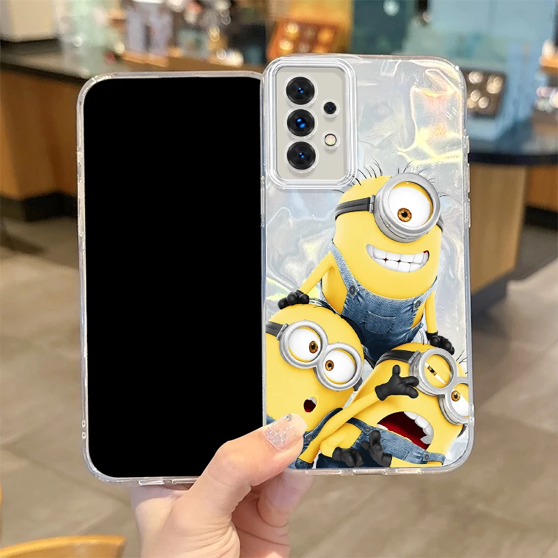 Cartoon M-Minions Phone Case for Samsung Galaxy S24 S23 S22 S21 Plus Ultra A73 A72 A71 A55 A54 A53 Shockproof Phone Back Covers