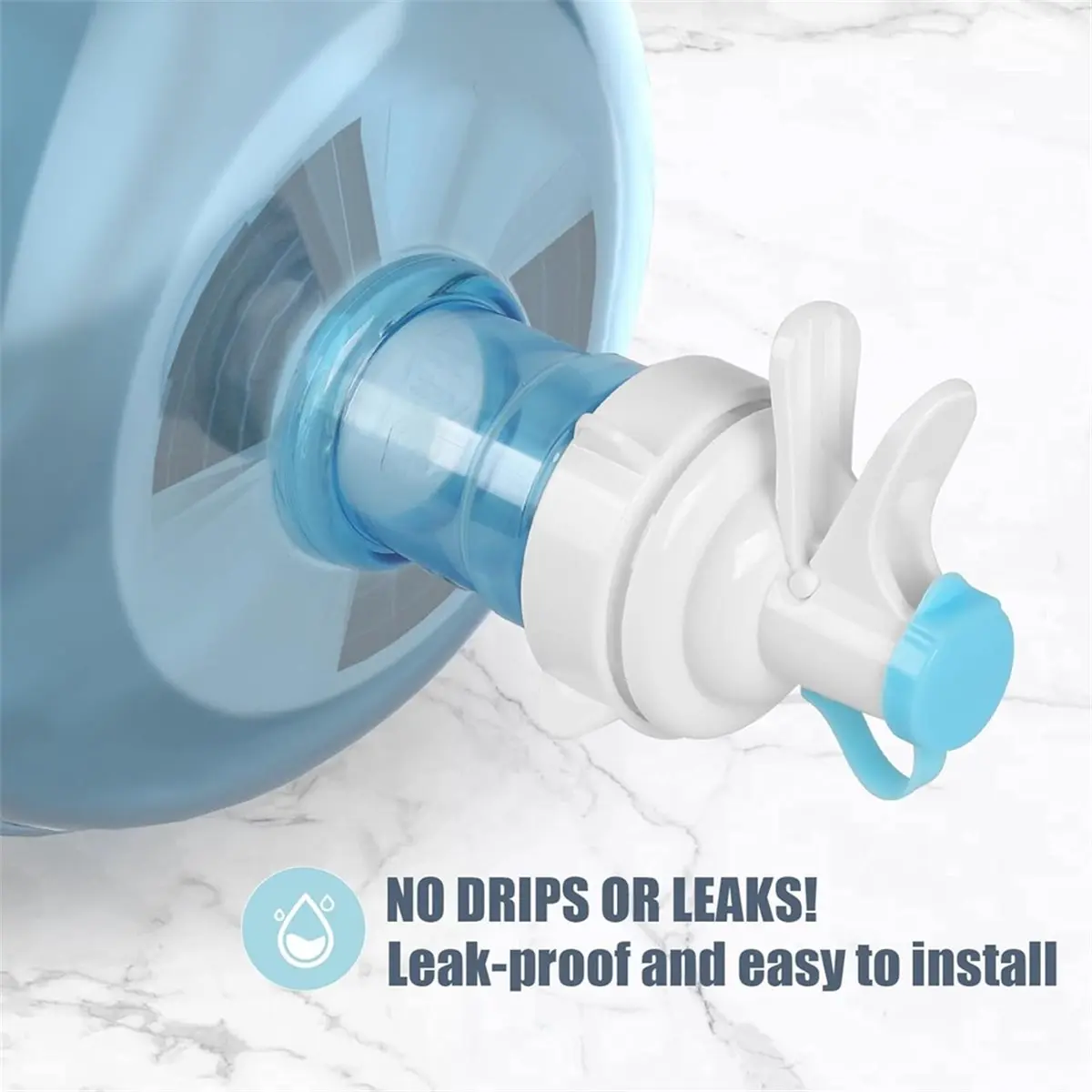 3-5 Gallon Water Jug Stand and 2 Dispenser Valves, Rust-Resistant Non Slip Water Stand, Fits Both 52mm and 55mm Bottles