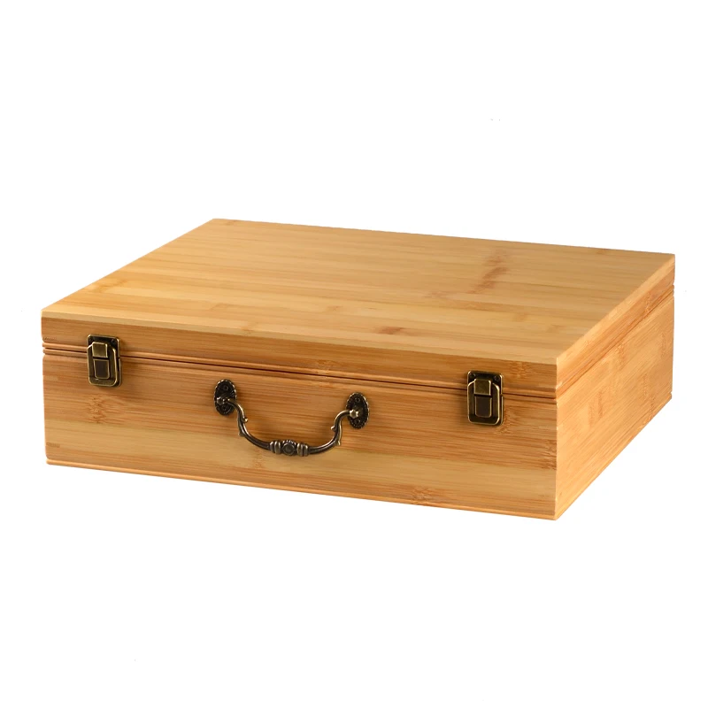 

Large Bamboo Box, Kung Fu Tea Cup Storage, Antique Packaging Box
