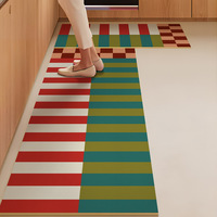 VIKAMA 2pcs Antique Kitchen Floor Mat Home Decoration Porch Entry Door Mat Bathroom Absorbent Non-Slip Foot Mat Long Carpet