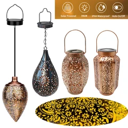 Luces solares colgantes LED, lámpara de Metal impermeable para exteriores, luz de proyección para jardín, decoración del hogar de Halloween