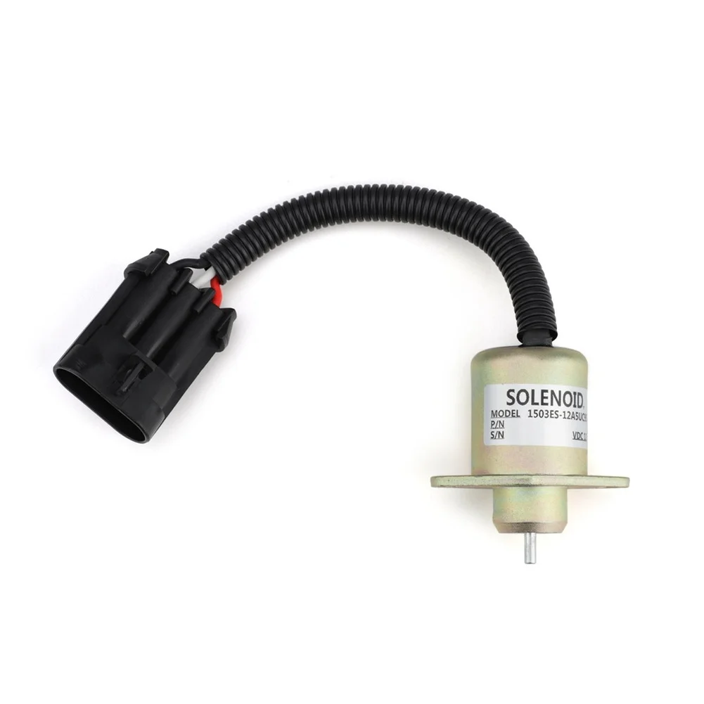 Fuel Shut Off Solenoid 12V for Kubota 1503ES 12A5UC9S SA4561T 251523001 Direct Replacement Engine Valve Component