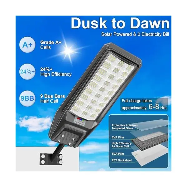 Solar-Powered Outdoor Floodlight with IP67 Waterproof Rating • Wide-Angle Bright Illumination • Smart Motion Sensor Activation •