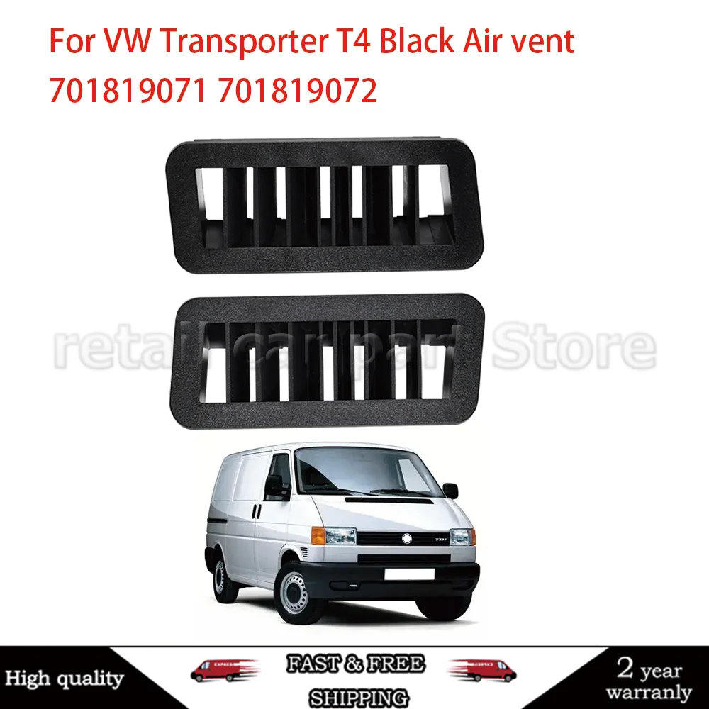 For VW Transporter T4 Black Air vent Set Windscreen Demister Dash Dashboard Vent Covers Grille Air Duct 701819071 701819072