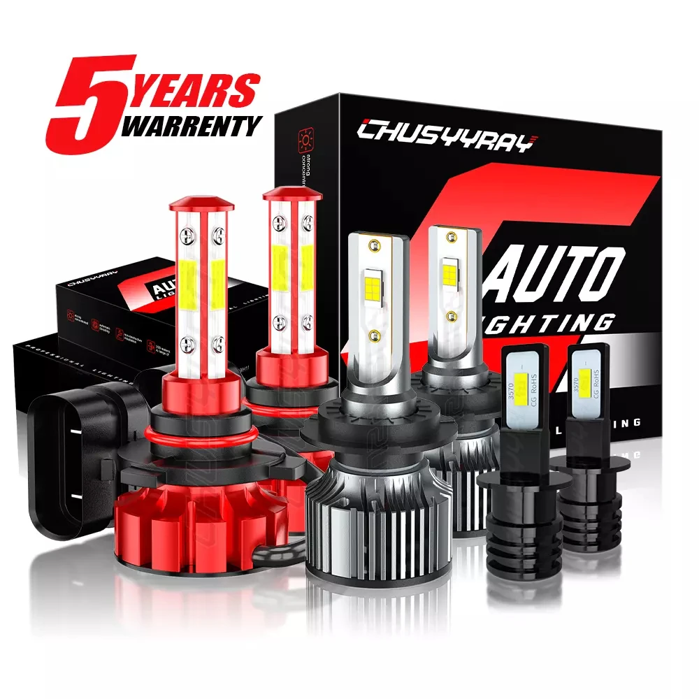 

6x 9005 H7 H3 Canbus LED Headlight & Fog Light Bulbs Combo 12V 6500K 100000LM IP68 Waterproof 1:1 Same Size Plug and play