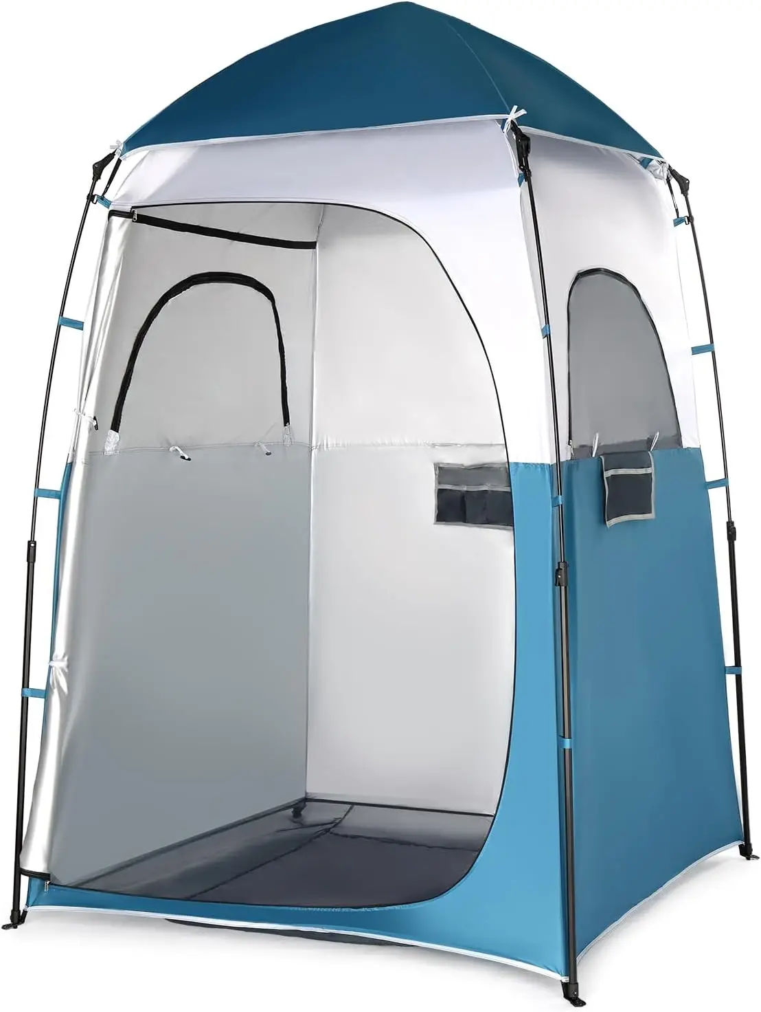 6.8FT Shower Tent with Mesh Floor & Windows, Instant Pop-Up Privacy Shelter for Camping, Toilet, Dressing, Easy Setup, Carrying Bag Included