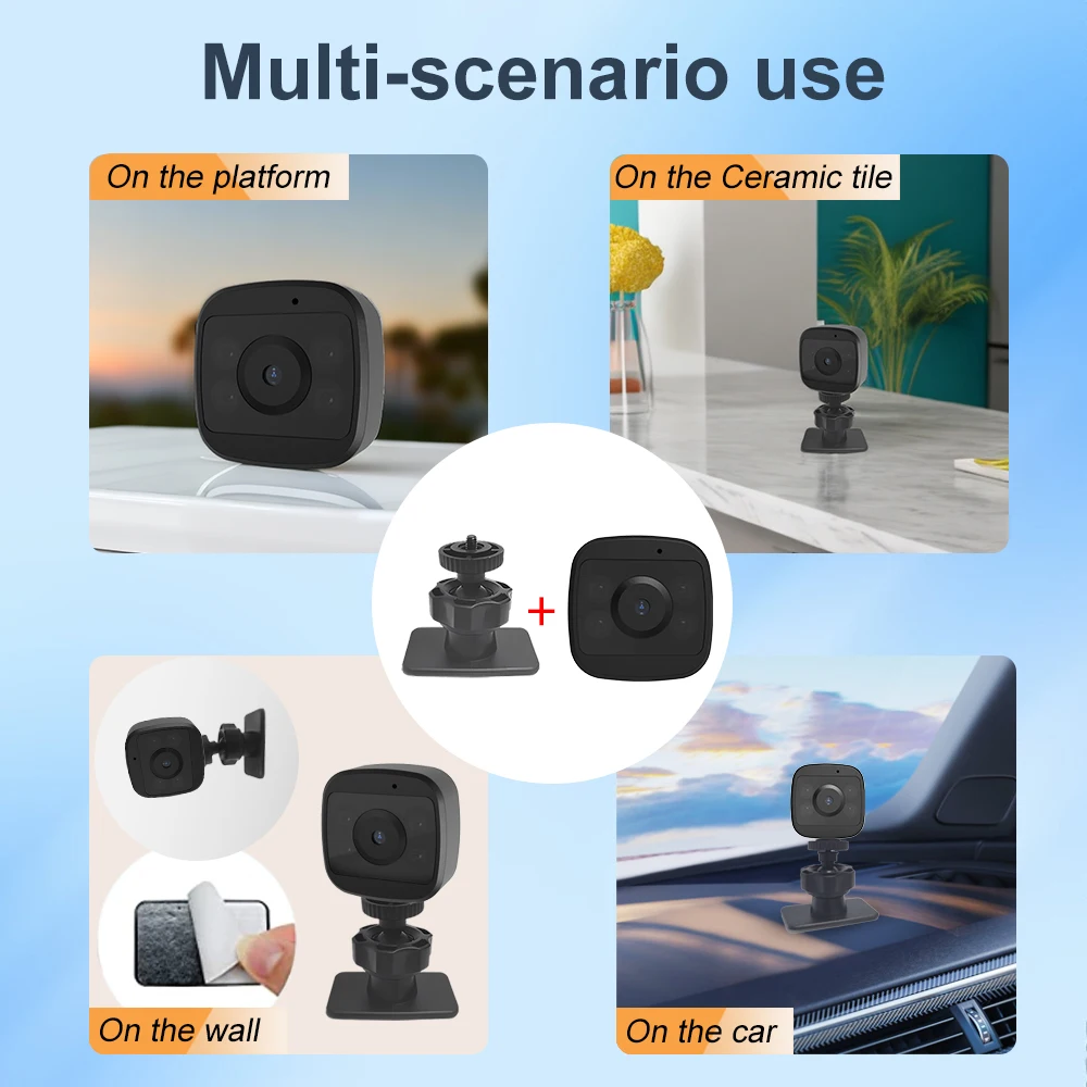 WK15 Mini WiFi Camera Home Monitor Indoor Safety Security Surveillance Night Vision Camcorder  Audio Video Record No battery CAM