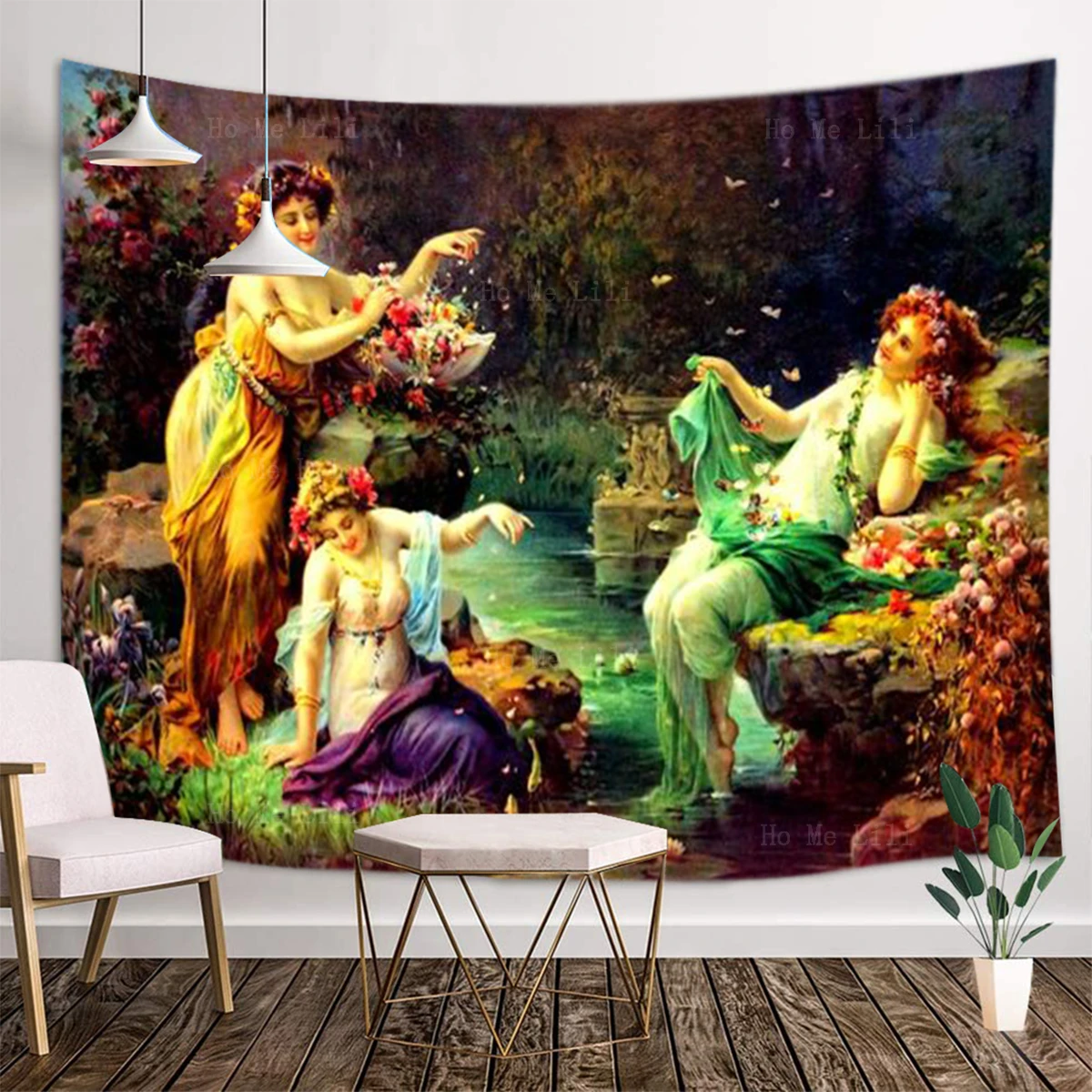 Fantasy Forest Fairy In The Water Nymphs Wonderland Greek Mythology Renaissance Romanticism Wall Hanging Decor Tapestry