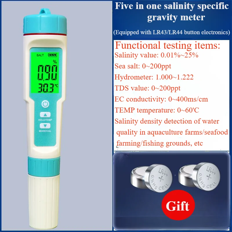 COM-600 7 in 1 PH TDS EC ORP Salinity S. G Temp Meter Water Quality Monitor Tester IP67 for Drinking Water, Aquariums PH Meter