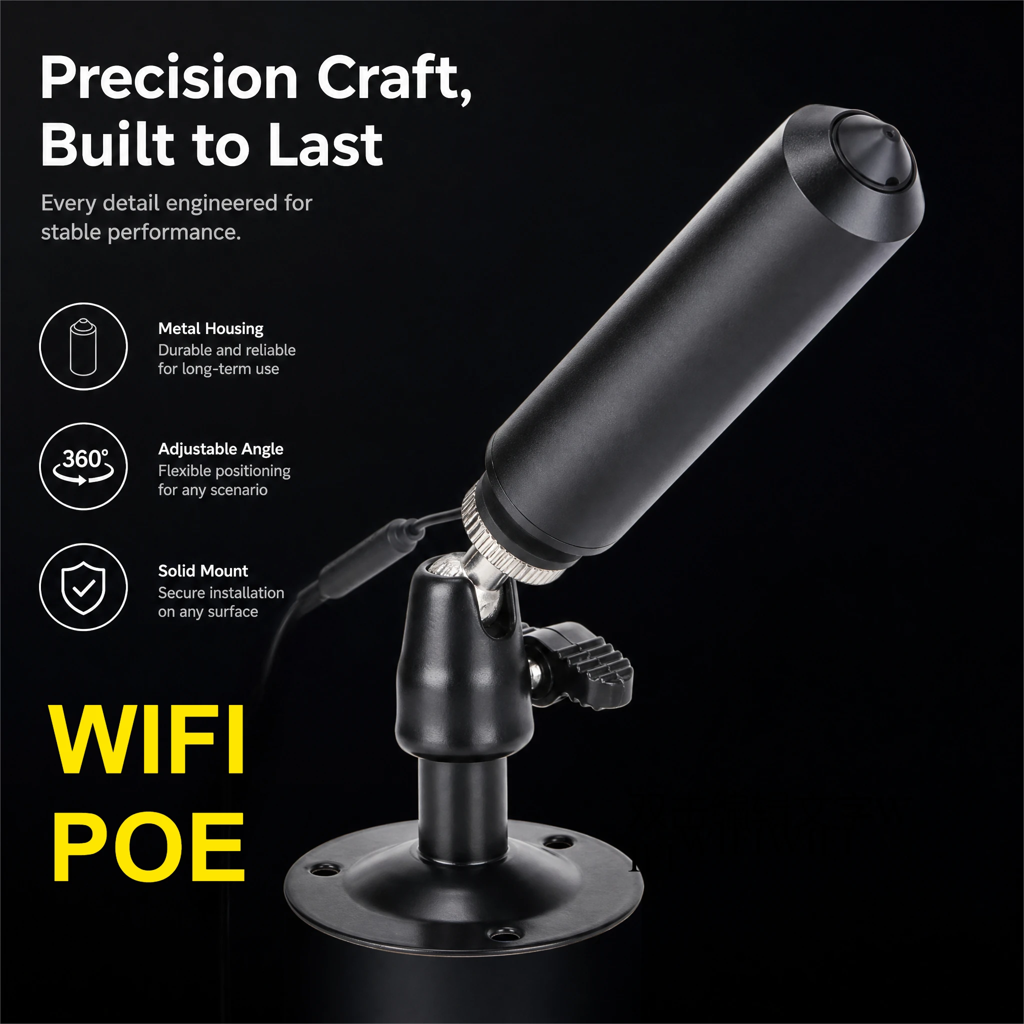 5MP Wifi Remote Motion Detection POE Pin hole Mini IP Bullet Camera Covert CCTV Video Surveillance Vandal-Proof Peephole Audio