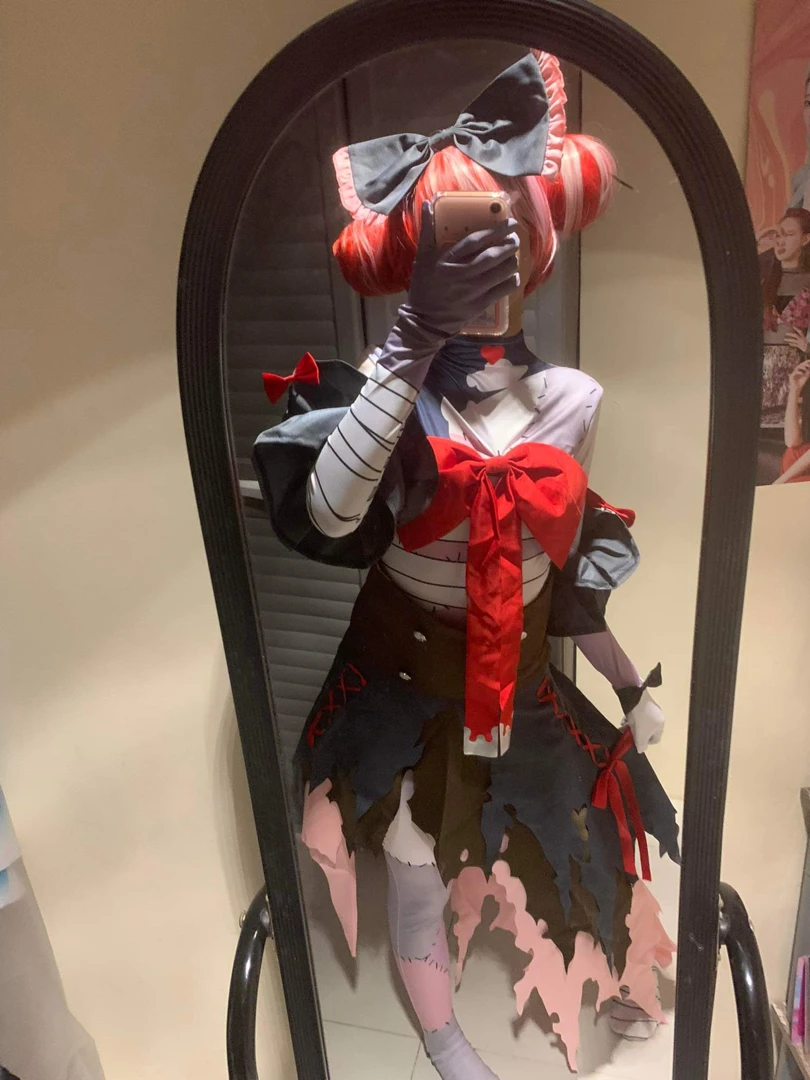 【Wetrose】متوفر في المخزون أزياء Kureiji Ollie التأثيرية Hololive ID Indonesia Holo Vtuber Zombie مجموعة كاملة من الشعر المستعار لعيد الهالوين وعيد الميلاد