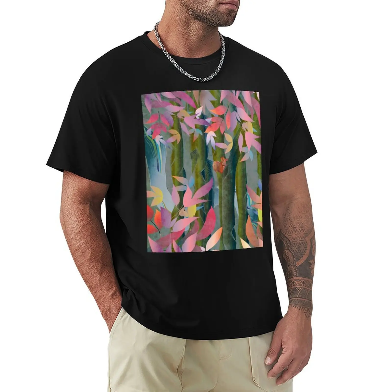 Autumn by a Waterfall T-Shirt t shirt for man 100 percent cotton T-Shirt