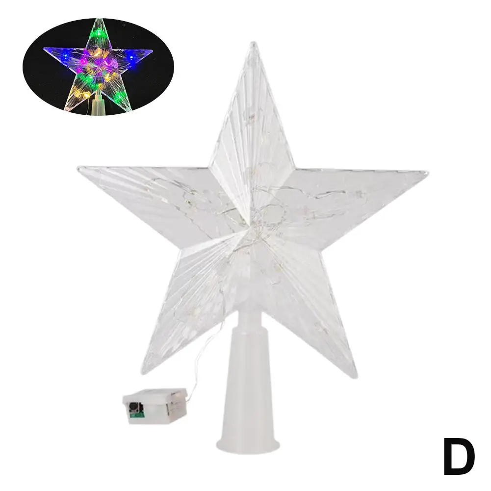 15cm árvore de natal estrela superior com luzes decoração do jardim de natal decorações de festa pátio diy árvore de natal supplie b2r3