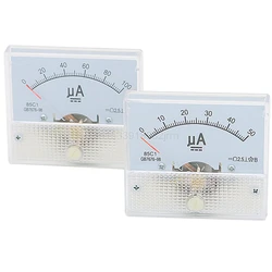 1Pcs 85C1 DC Pointer Type Ammeter Analog Current Panel Meter Measuring Instrument Pointer 50μA 100μA 200μA 300μA 500μA