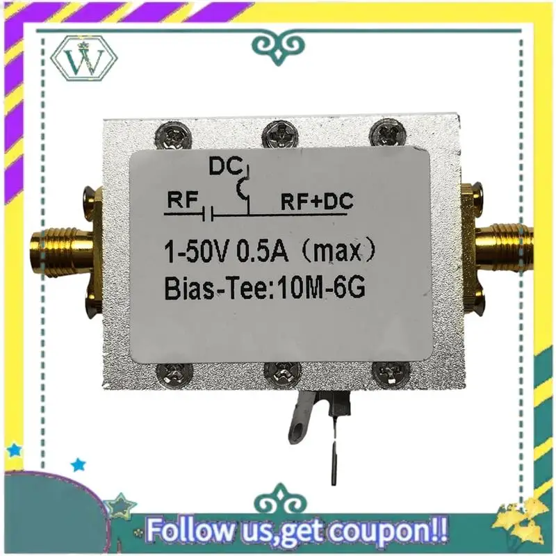 

NEW 1 Piece RF Blocker Antenna Analyzer Bias Coaxial Feed Bias Tee 10Mhz-6Ghz Broadband Microwave Coaxial Bias