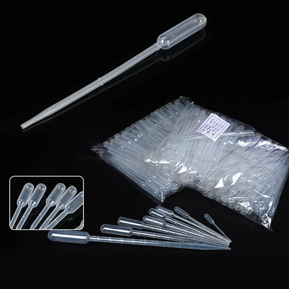 100Pcs Pipettes 1ml 2ml 3ml 5ml 10ml Laboratory Pipette Plastic Disposable Graduated Container Liquid Dropper Equipment Straw