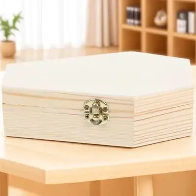 

Small Coffin Jewelry Box Wooden Storage Case Unpainted Portable Halloween Coffin Jewelry Organizer Earring Necklace Ring Holder
