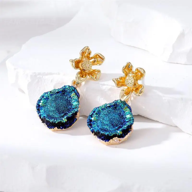 1/2/3PAIRS Vintage Earrings Toxic Free And Safe Quicksand Green Blue Earrings Jewelry And Accessories Long Drop Earrings Earring