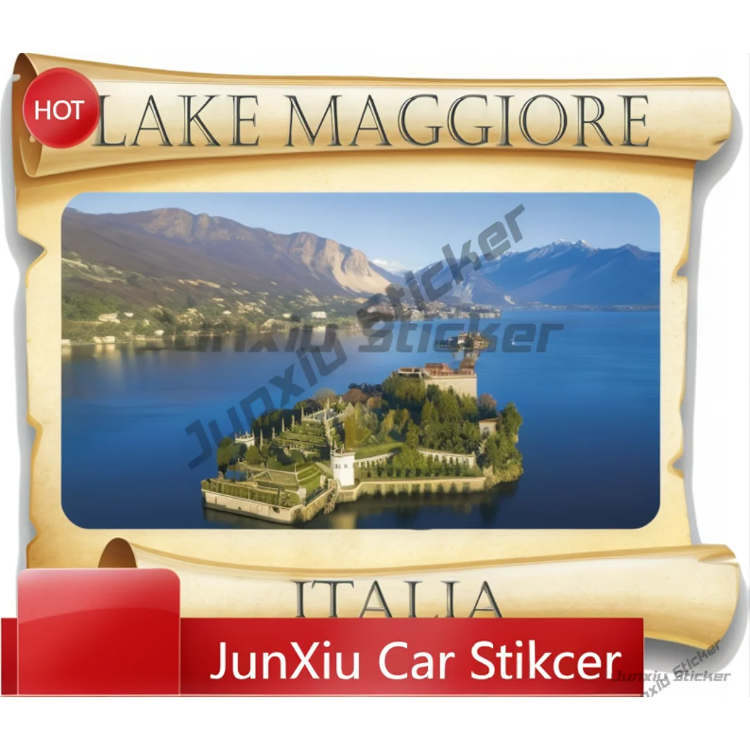 

Lake Maggiore Italy Italia Papyrus Sticker Long Lasting Exterior Decor For Fridge Car Waterproof Decoration Auto Accessories