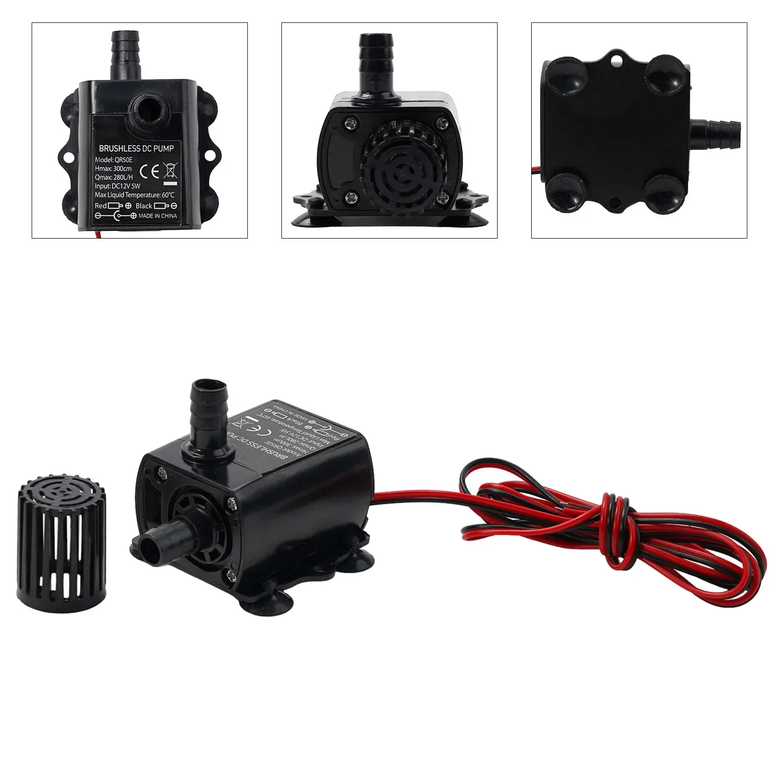 Filter Brushless Pump Submersible Water Pump 12V 280L/H 5W DC PC + ABS For Aquarium For Aquarium Pond Fish Tank