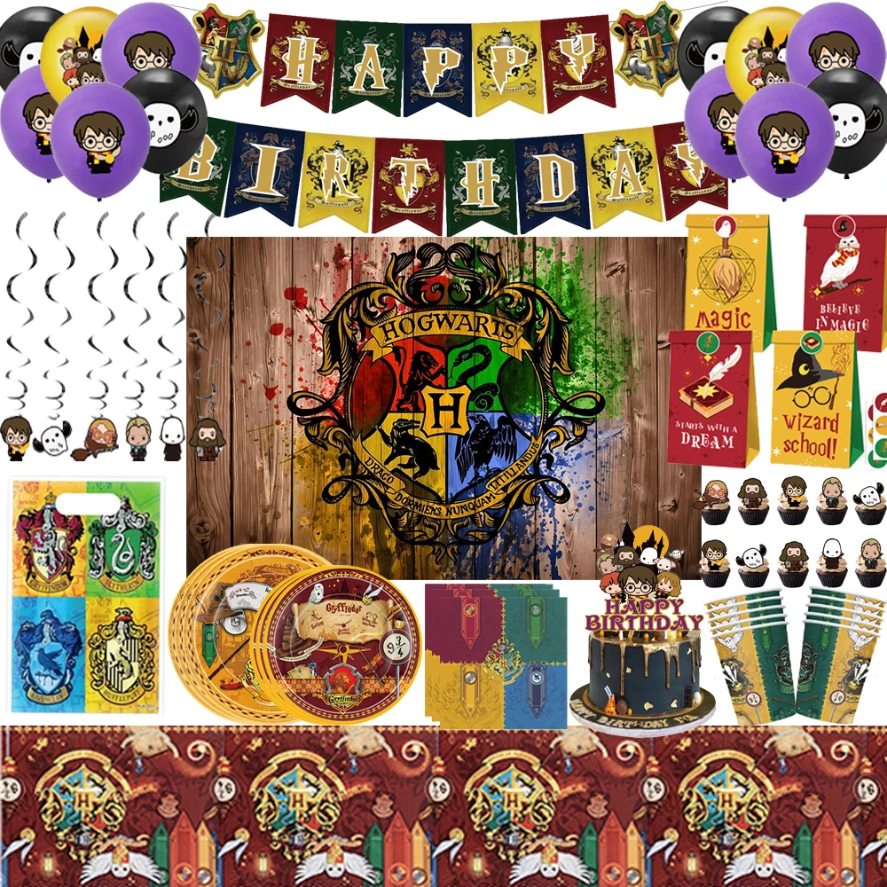 Décorations de fête d'anniversaire pour enfants sur le thème Magic Boy, ensemble de vaisselle jetable pour fête, gobelets, assiettes, ballons de fête en papier, baby shower