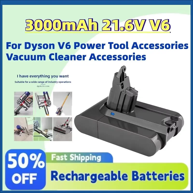 Fast Shipping In Stock 3000mAh 21.6V V6 Lithium Battery Pack for Dyson V6 Power Tool Accessories Vacuum Cleaner Accessories
