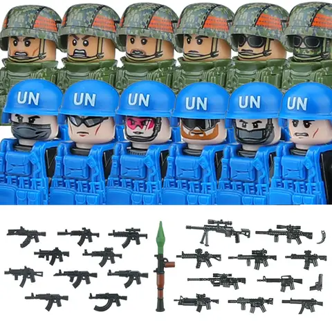 Ville moderne SWAT Commando figurines forces spéciales blocs de construction RU UN armée soldat Police militaire arme briques jouets