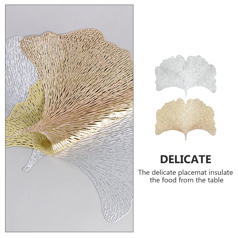 

2Pcs Ginkgo Leaf Table Mat Premium Household Placemat Heat Resistant Table Decoration Drink Coaster Cup Cushion