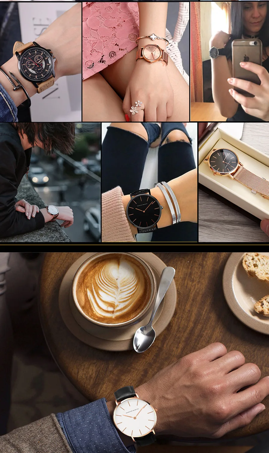 Hannah Martin Hochwertige Herrenuhr Mode Japan Quarz Armbanduhren Silber Braun Leder Quarzwerk Wasserdichte Uhr – Detail 12