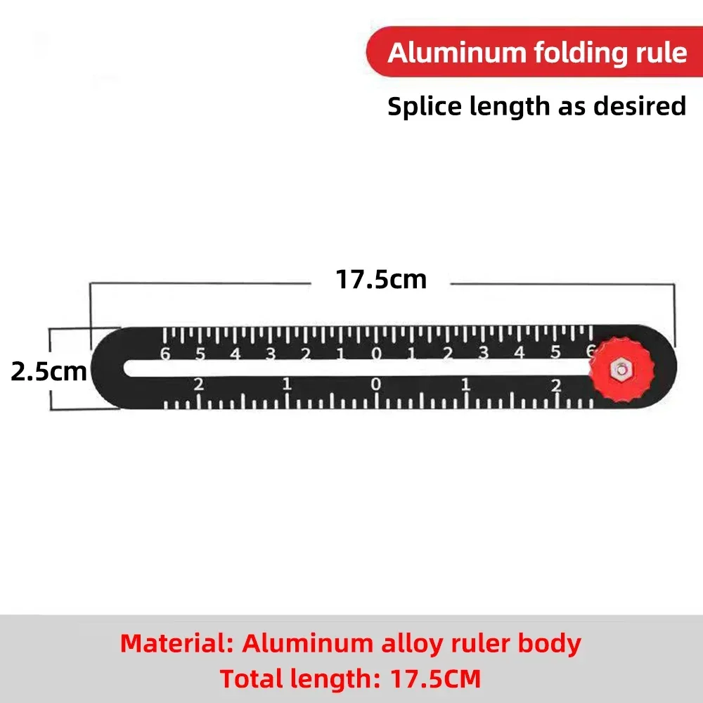 6/9/12 Aluminum Alloy Folding Ruler for Tile Positioning Opening Manual DIY Measuring Ruler Multi-Functional Measuring Ruler