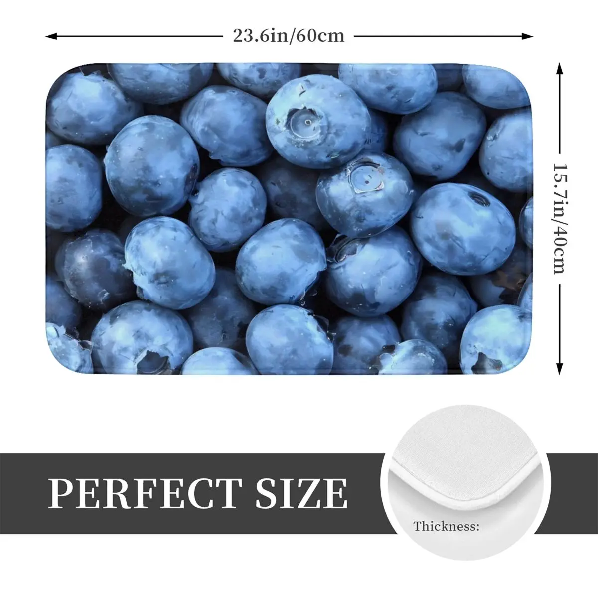 Blueberry Bath Mat Blue Vitamin Fruit Bathroom Mats Kitchen Shower Door Anti Slip Velvet Soft Foot Mat Non Slip Toilet Mat