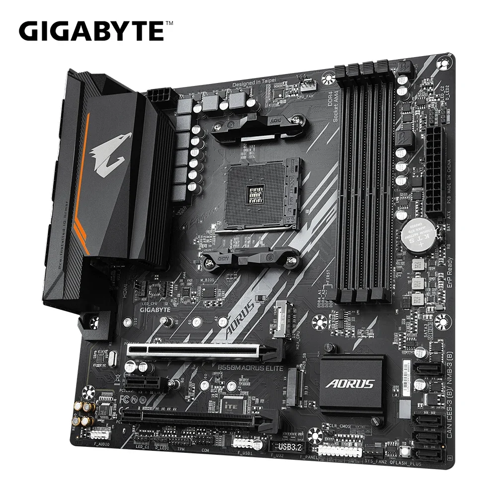 New GIGABYTE B550M AORUS ELITE Motherboard AMD B550 Socket AM4 DDR4  PCI-E 4.0 M.2 SATA III 4000(OC)MHz USB3.2 B550 Mainboard