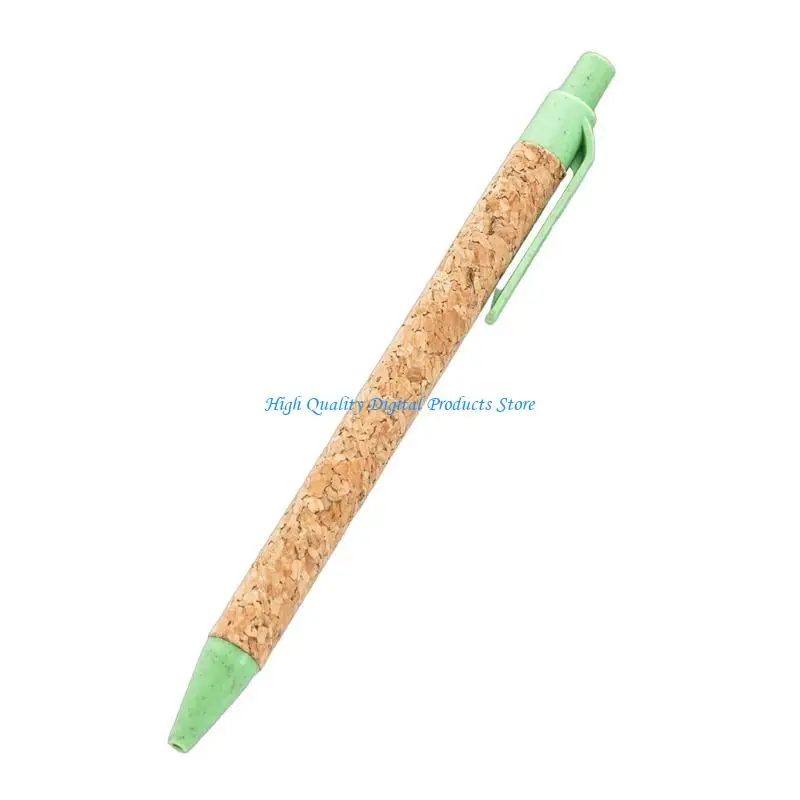 U2JE 10 шт., пробковая шариковая ручка, офисная ручка, гладкая для письма, знак гостя, текстура дерева, шариковая ручка для пресса из пшеничной соломы