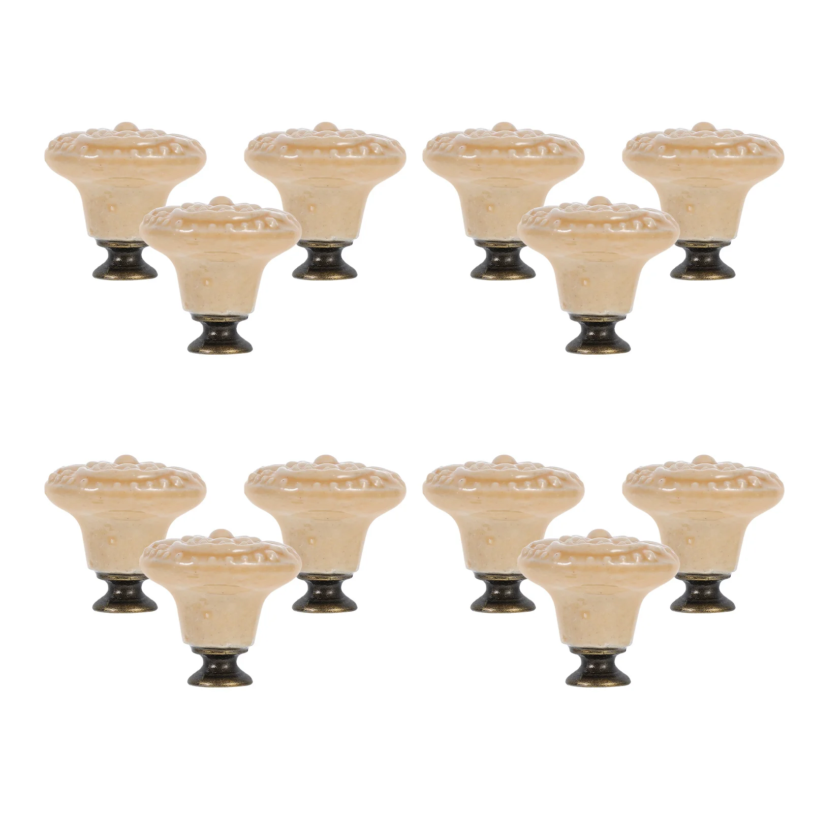 

12Pcs Ceramic Drawer Handle Flower Design Knobs for Dresser Single Hole Easy Install Decorative Cabinet Hardware
