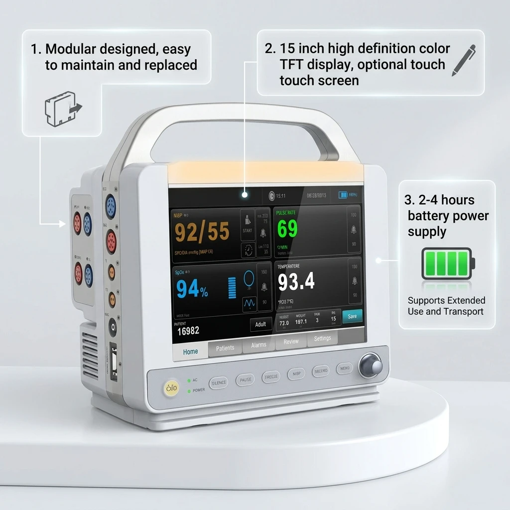 LTSP12 Hospital Neonatal Monitor Baby Vital Signs ICU Patient Monitor With ECG