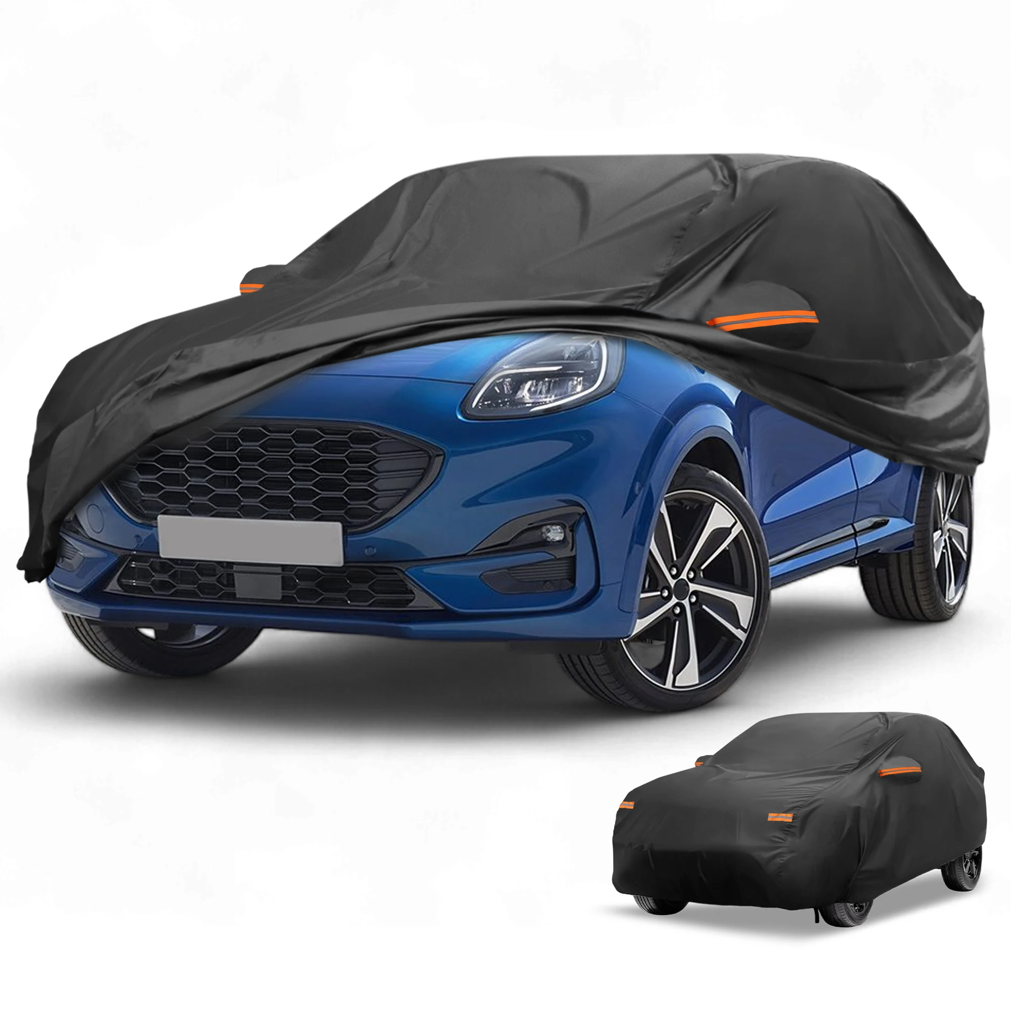 

Автомобильный чехол Motoforti, водонепроницаемый, всепогодный для Ford Puma 2019-2023, черный 210D-PU