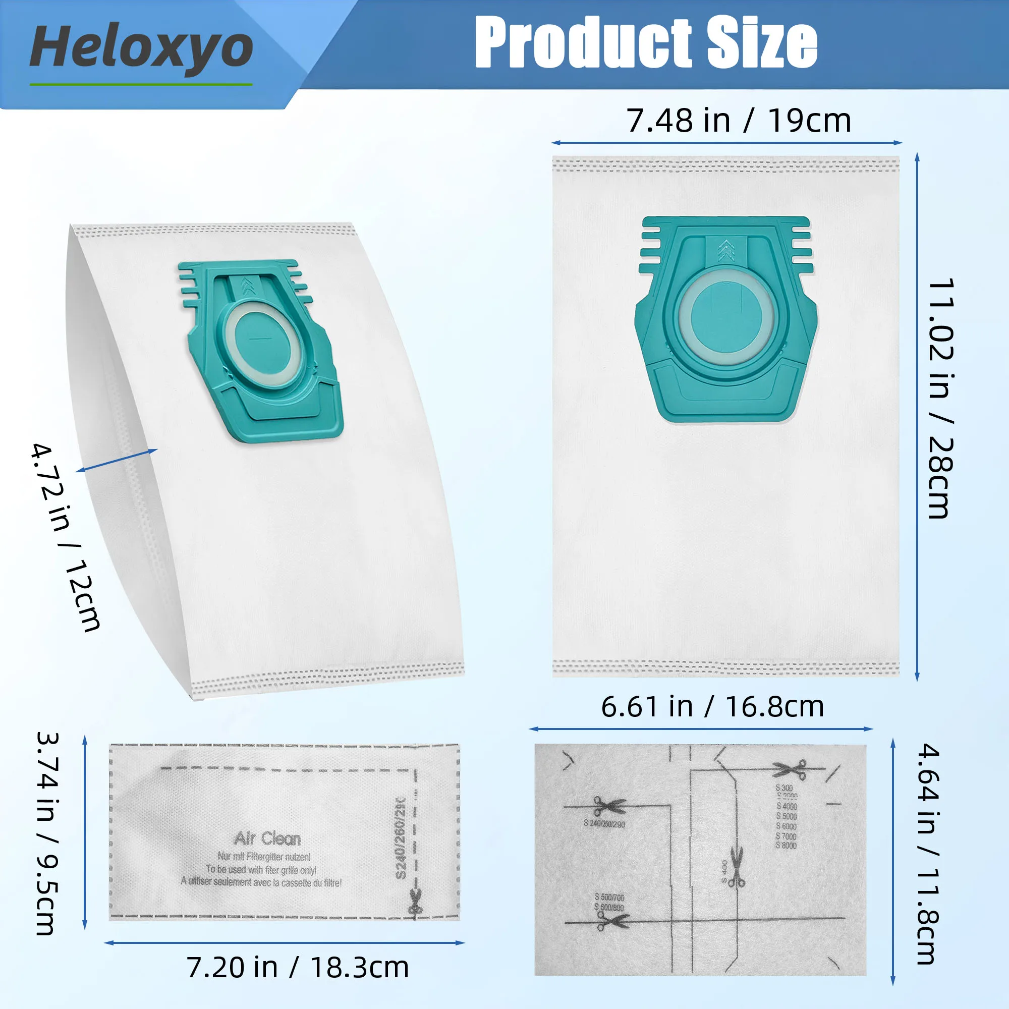 12 Pcs HyClean Air TU Vacuum Cleaner Bags Replacement for Miele Guard L1 S1 Series Canister Vacuum Cleaners image 5